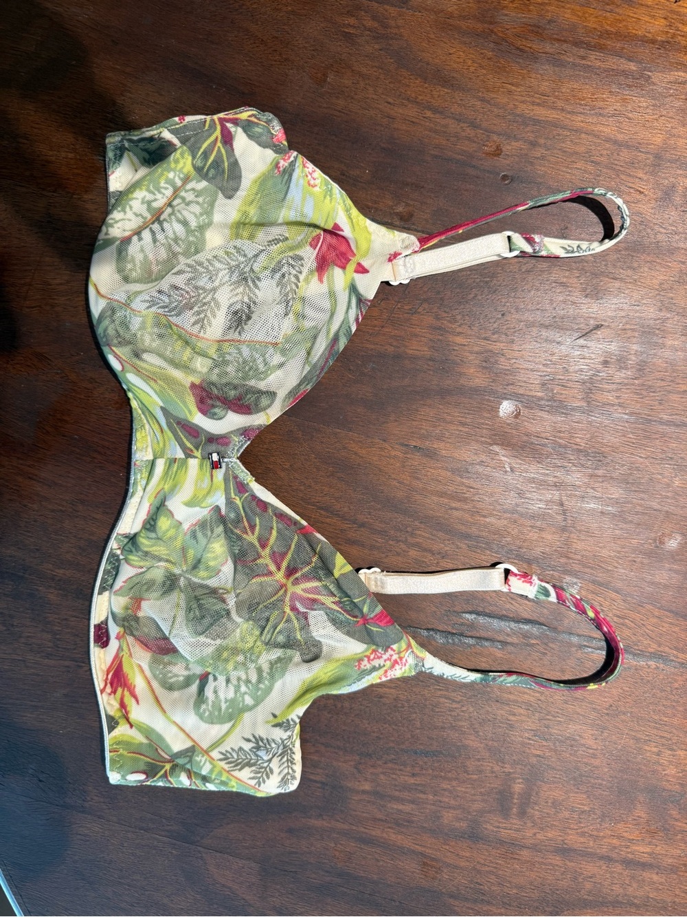 Tommy Hilfiger Sheer Floral Print Underwire Bra 36C